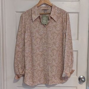NWT H&M Floral Blouse L Recycled Fibers